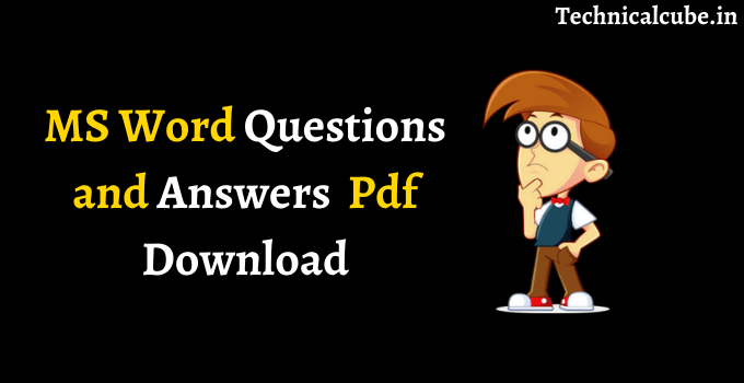 MS Word Questions and Answers Hindi Pdf Download 2023