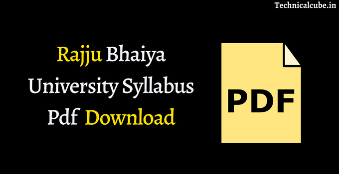 Rajju Bhaiya University Syllabus Pdf Download