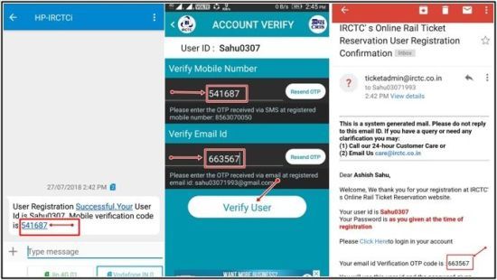 irctc Account verification