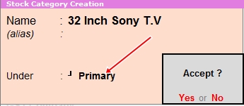 stock category primary