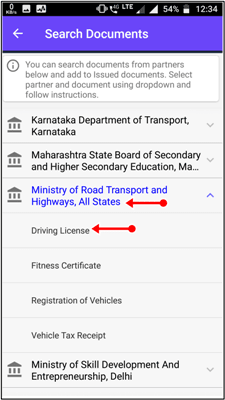 driving licence option