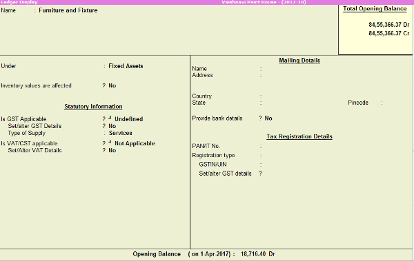 fixed assets ledger