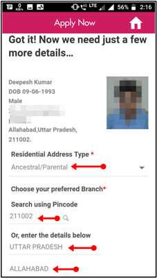 fetch aadhar details