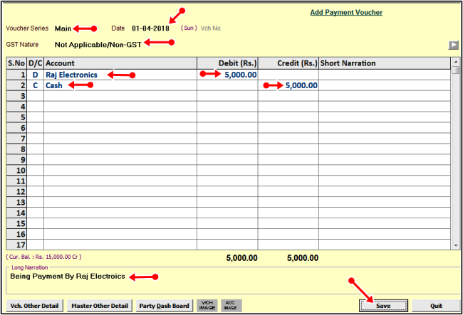 payment entry