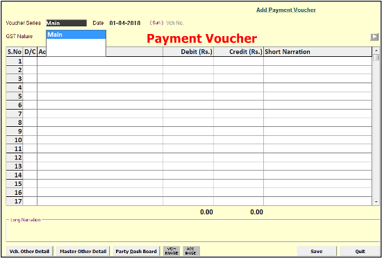 payment voucher busy