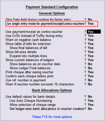 single entry mode payment