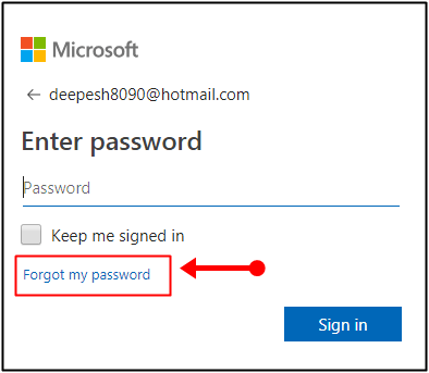 forgot password