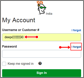 password forget