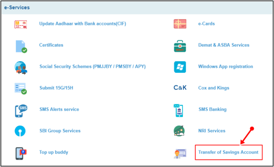 transfer of account