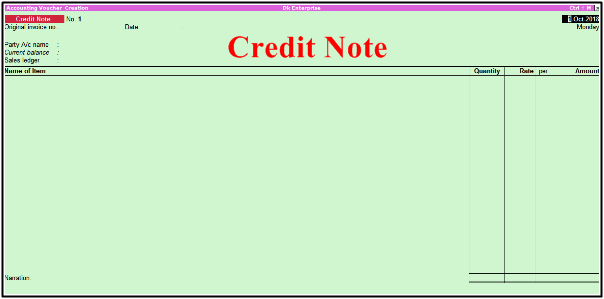 credit note