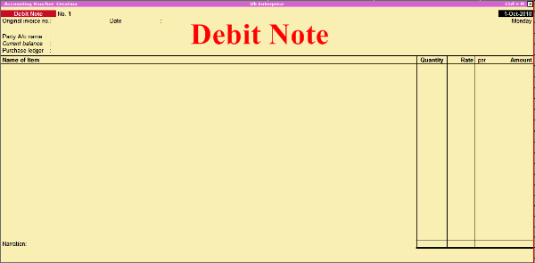 debit note