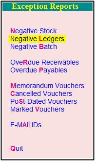 negative ledger