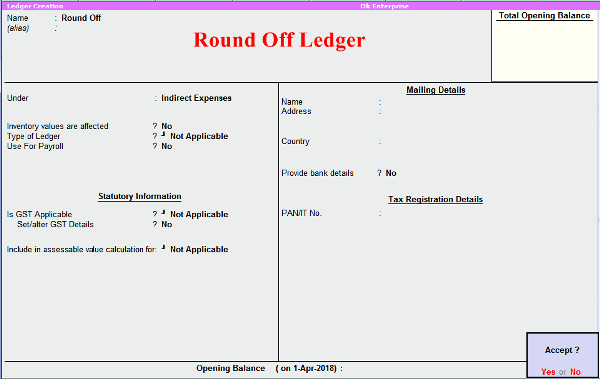 round off ledger