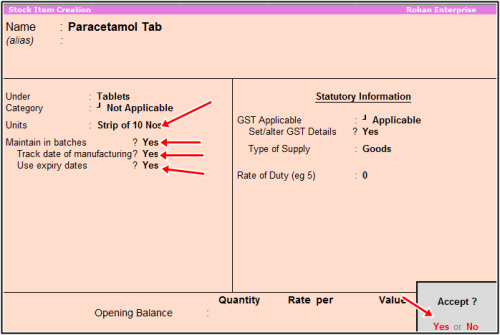 parcetamol item