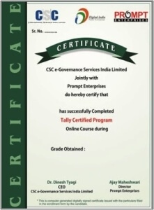 Tally certificates