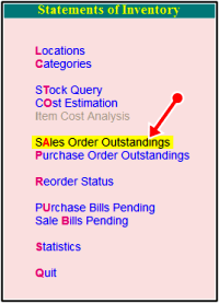 sale order outstanding