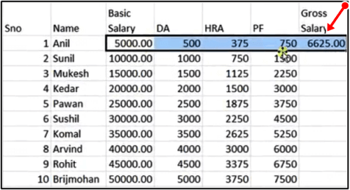 Gross salary