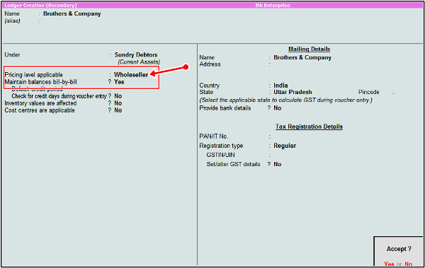 brothers company ledger