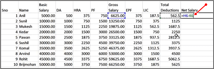 net salary