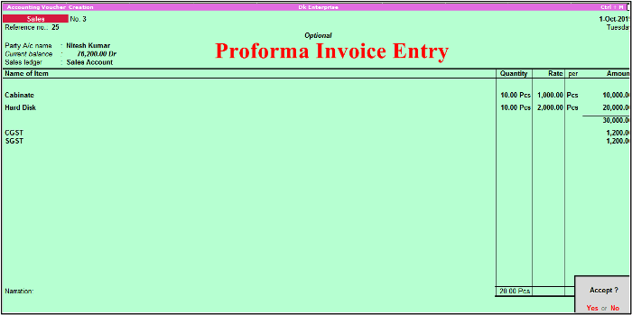 proforma invoice