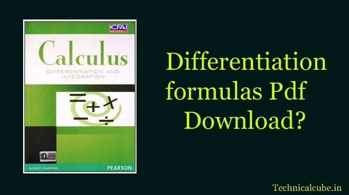 Differentiation formulas Pdf