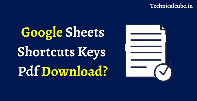 Google Sheets Shortcuts Keys pdf download