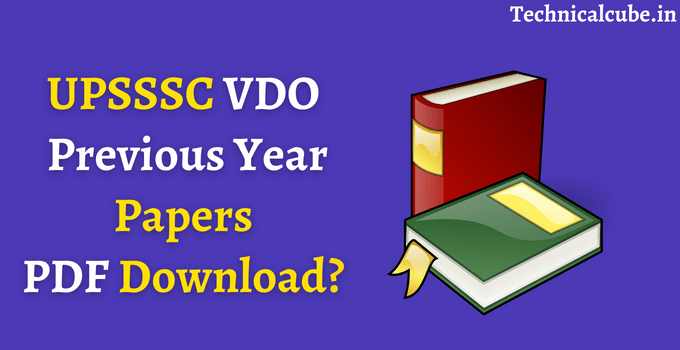 UPSSSC VDO Previous Year Papers Pdf Download